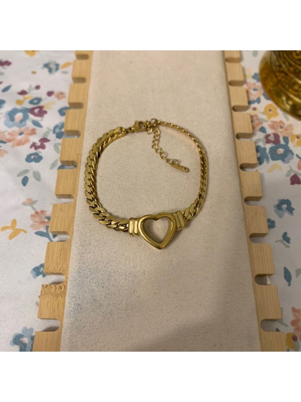 Gold Heart Chain Bracelet